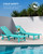 Outdoor Chaise Lounge Set of 2 with 9FT Umbrella, HDPE Pool Lounge Chair with 5-Position Adjustable Backrest, Patio Lounger with Rolling Wheels & Cup Holder for Pool, Aruba