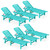 Outdoor Chaise Lounge Set of 6, HDPE Pool Lounge Chair with 5-Position Adjustable Backrest, Patio Lounger with Rolling Wheels & Cup Holder for Pool, Aruba