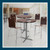 Premium Commercial-Grade Restaurant and Breakroom Cafe Table (Round, 36 in Diameter, 42 in Bar Height, X-Base, Gray Frame, Mahogany Laminate)