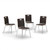 4 Commercial-Grade Bentwood Cafe Chair with Chrome Steel Frame (Espresso, 4-Pack)