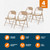 Premium Lightweight All-Steel Folding Chairs (4-Pack, Beige)