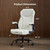 Office Chair, Executive PU Leather Chair Home Office Desk Chairs, Ergonomic Computer Desk Chair with Adjustable Flip-Up Arms, Lumbar Support Swivel Task Chair with Rocking Function (White)