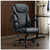 Office Chair, Executive PU Leather Chair Home Office Desk Chairs, Ergonomic Computer Desk Chair with Adjustable Flip-Up Arms, Lumbar Support Swivel Task Chair with Rocking Function (Black)