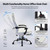 Big and Tall Office Chair with Foot Rest Ergonomic Chair Home Office Desk Chairs Reclining High Back Leather Chair with Lumbar Support(White)