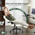Big and Tall Office Chair with Foot Rest Ergonomic Chair Home Office Desk Chairs Reclining High Back Leather Chair with Lumbar Support(White)