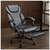 Big and Tall Office Chair with Foot Rest Ergonomic Chair Home Office Desk Chairs Reclining High Back Leather Chair with Lumbar Support(Gray)