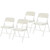 Premium Heavy-Duty Plastic Folding Chairs, Lightweight, Durable Seating for Indoor and Outdoor Use, 500 lb Capacity (4-Pack, Ivory Plastic with White Frame)