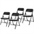 Premium Heavy-Duty Plastic Folding Chairs, Lightweight, Durable Seating for Indoor and Outdoor Use, 500 lb Capacity (4-Pack, Black Plastic with Black Frame)