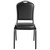 Silhouette Back Upholstered Stackable Banquet Chairs Premium Commercial Seating (2 Pack, Vinyl, Panther Black, Black Santex Frame)