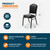 Silhouette Back Upholstered Stackable Banquet Chairs Premium Commercial Seating (2 Pack, Vinyl, Panther Black, Black Santex Frame)