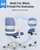 Office Chair for Home Office, Flip-Up Arms, Breathable Mesh Back & Thick Seat Cushion, Swivel Rolling Computer Desk Chair – BIFMA Certified, Supports 300 lbs (White Frame/Blue Seat)