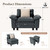 54" Modular Sectional Sofa Couches for Living Room, Comfy Cloud Couch 1-Seater Deep Seat Sofa with Throw Pillow, Chenille Blue