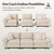 54" Modular Sectional Sofa Couches for Living Room, Comfy Cloud Couch 1-Seater Deep Seat Sofa with Throw Pillow, Chenille Beige