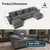 158" Modular Sectional Sofa, Oversized U Shaped Couches for Living Room, Comfy Cloud Couch with Ottoman, 6-Seater Deep Seat Sofa with Throw Pillow, Corduroy Grey