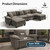 158" Modular Sectional Sofa, Oversized U Shaped Couches for Living Room, Comfy Cloud Couch with Ottoman, 6-Seater Deep Seat Sofa with Throw Pillow, Chenille Ash