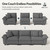 158" Modular Sectional Sofa, Oversized L Shaped Couches for Living Room, Comfy Cloud Couch with Ottoman, 5-Seater Deep Seat Sofa with Throw Pillow, Corduroy Grey