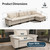 158" Modular Sectional Sofa, Oversized L Shaped Couches for Living Room, Comfy Cloud Couch with Ottoman, 5-Seater Deep Seat Sofa with Throw Pillow, Corduroy Beige