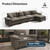 158" Modular Sectional Sofa, Oversized L Shaped Couches for Living Room, Comfy Cloud Couch with Ottoman, 5-Seater Deep Seat Sofa with Throw Pillow, Chenille Ash