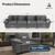 158" Modular Sectional Sofa, Oversized Couches for Living Room, Comfy Cloud Couch 4-Seater Deep Seat Sofa with Throw Pillow, Corduroy Grey