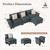 124" Modular Sectional Sofa, Oversized L Shaped Couches for Living Room, Comfy Cloud Couch with Ottoman, 4-Seater Deep Seat Sofa with Throw Pillow, Chenille Blue