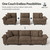 124" Modular Sectional Sofa, Oversized Couches for Living Room, Comfy Cloud Couch 3-Seater Deep Seat Sofa with Throw Pillow, Chenille Taupe