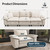 124" Modular Sectional Sofa, Oversized Couches for Living Room, Comfy Cloud Couch 3-Seater Deep Seat Sofa with Throw Pillow, Chenille Beige
