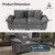 88" Modular Sectional Sofa, Loveseat Couches for Living Room, Comfy Cloud Couch 2-Seater Deep Seat Sofa with Throw Pillow, Corduroy Grey