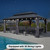 12'x20' Hardtop Gazebo with Lights Outdoor Pavilion Waterproof Double Roof Galvanized Steel for Patio and Garden Includes Netting and Curtains Grey