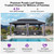 12'x20' Hardtop Gazebo with Lights Outdoor Pavilion Waterproof Double Roof Galvanized Steel for Patio and Garden Includes Netting and Curtains Grey