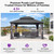 12'x14' Hardtop Gazebo with Lights Double Roof on Galvanized Steel Frame Outdoor Pavilion Including Netting and Curtains for Patio Garden Deck Grey