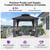 10'x10' Hardtop Gazebo with Lights Aluminum Double Roof Galvanized Steel Outdoor Patio Gazebo with Included Netting and Curtains for Backyard Garden Grey
