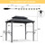 6' X 9' Hardtop Grill Gazebo for Patio Aluminum Barbeque Canopy with 24 Clear Light Bulbs and Shelves Double Tiered Grey Outdoor BBQ Gazebo