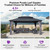 12' X 16' Permanent Hardtop Gazebo Outdoor Aluminum Gazebo with Heavy Duty Galvanized Steel Double Roof for Patio Lawn Garden Aluminum with Netting and Curtains Grey