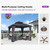 10' X 10' Hardtop Gazebo Permanent Gazebo with Galvanized Steel Double Roof for Patio Lawn Garden Aluminum with Netting and Curtains Grey