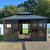 12' X 14' Hardtop Gazebo Solarium with Light Galvanized Steel Double Roof All-Weather Aluminum Outdoor Screened Gazebo for Patio Deck Backyard Grey