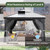12' X 12' Hardtop Gazebo with Drainage System, Aluminum Outdoor Gazebo with Galvanized Steel Double Roof, Patio Permanent Metal Pavilion with Netting, for Garden, Deck, Grey