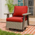 Rustic Hideaway Outdoor Swivel Rocker Patio Chair Set of 1, Wicker Swivel Rocking Chair for Patio, Outdoor Balcony Furniture with Wood Grain Finish, Beige/Red