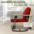Rustic Hideaway Outdoor Swivel Rocker Patio Chair Set of 1, Wicker Swivel Rocking Chair for Patio, Outdoor Balcony Furniture with Wood Grain Finish, Beige/Red