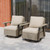 Rustic Hideaway Outdoor Swivel Rocker Patio Chairs Set of 2, Wicker Swivel Rocking Chairs for Patio, Outdoor Balcony Furniture with Wood Grain Finish, Beige/Beige
