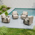 Rustic Hideaway Outdoor Swivel Rocker Patio Chairs Set of 4, Wicker Swivel Rocking Chairs for Patio, Outdoor Balcony Furniture with Wood Grain Finish, Beige/Beige