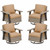 Rustic Hideaway Outdoor Swivel Rocker Patio Chairs Set of 4, Wicker Swivel Rocking Chairs for Patio, Outdoor Balcony Furniture with Wood Grain Finish, Beige/Tan