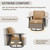 Rustic Hideaway Outdoor Swivel Rocker Patio Chairs Set of 4, Wicker Swivel Rocking Chairs for Patio, Outdoor Balcony Furniture with Wood Grain Finish, Beige/Tan