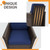Harbor Retreat 4 Piece Outdoor Patio Swivel Rocker Set, 360° Swivel Rocking Glider Chairs, PE Wicker Furniture, Brown/Blue