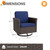 Harbor Retreat 4 Piece Outdoor Patio Swivel Rocker Set, 360° Swivel Rocking Glider Chairs, PE Wicker Furniture, Brown/Blue