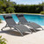 Pool Lounge Chairs Set of 2, Adjustable Aluminum Outdoor Chaise Lounge Chairs, All Weather for Deck Lawn Poolside Backyard -Dark Grey Textilene