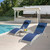 Pool Lounge Chairs Set of 3, Adjustable Aluminum Outdoor Chaise Lounge Chairs with Metal Side Table, All Weather for Deck Lawn Poolside Backyard -Navy Blue Textilene