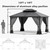 12x14ft Hardtop Gazebo Double Roof, Outdoor Pavilion with 2-Layer Hard top Galvanized Iron Frame Garden Tent, Suitable for courtyards, backyards, Decks, and Grass