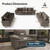 3 Pieces Modular Sectional Sofa Sets, Oversized Couch Set with Loveseats, Comfy Cloud Couches with Throw Pillows, 7-Seater Deep Seat Sofa for Living Room, Chenille Ash