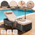 Outdoor Chaise Lounge with Adjustable Backrest Set of 4, 6-Position Reclining Lounger Pool Chair, Thick 3-Inch Cushion & Side Tray, All-Weather PE Wicker for Outdoor, Backyard, Deck (Khaki)