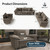 3 Pieces Modular Sectional Sofa Sets, Oversized Couch Set with Loveseats and Armchair, Comfy Cloud Couches with Throw Pillows, 6-Seater Deep Seat Sofa for Living Room, Chenille Ash